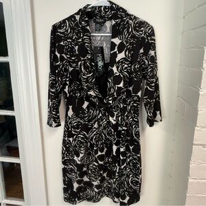 Papillon Black and White Floral Dress NWT